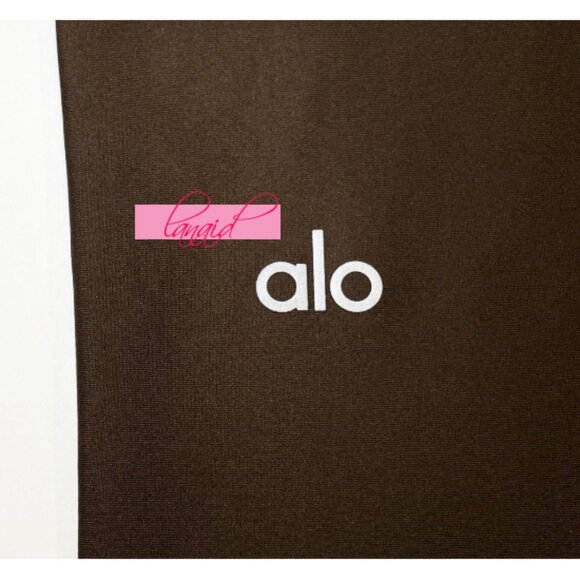Alo Airlift Winter Warm High-Waist Leggings Espresso Hi-Rise Brushed Fleece Pant - Picture 12 of 16